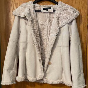 Jones New York Faux Suede and Fur Coat